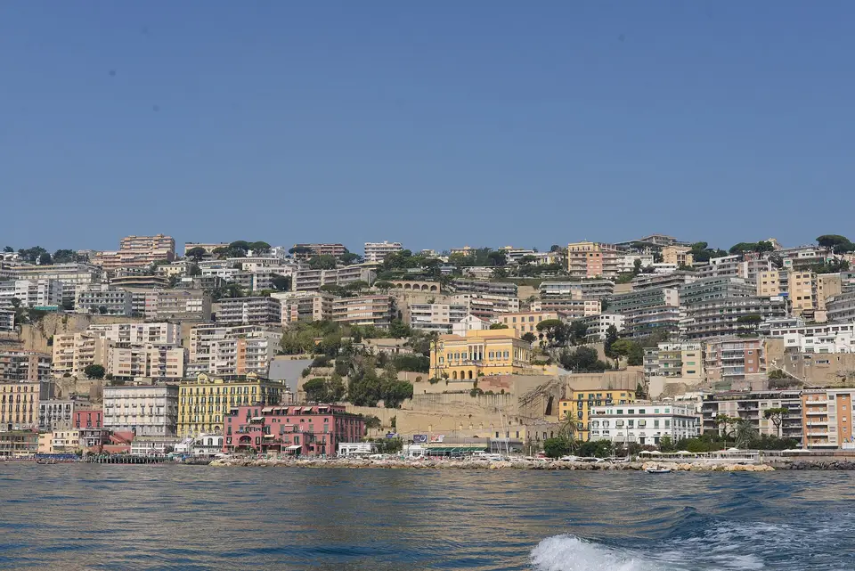 The Posillipo coast seen from the sea.